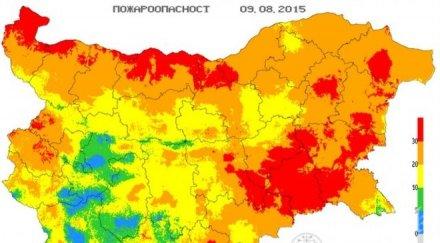 бан предупреди червен код опасност пожари