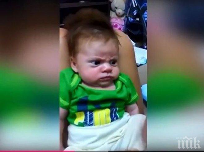 Ето го най-сърдитото бебе на света (видео)
