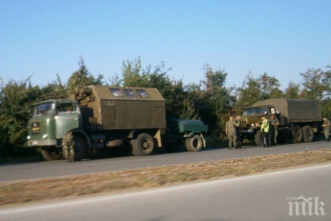 Колони с военна техника задръстват магистрала Хемус