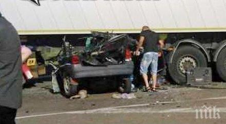 зрелищна катастрофа магистрала струма популярен бизнесмени пиринско натресе колата тир