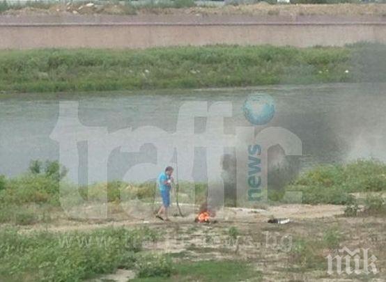 Циганин гори кабели на Марица, обгази цял квартал 