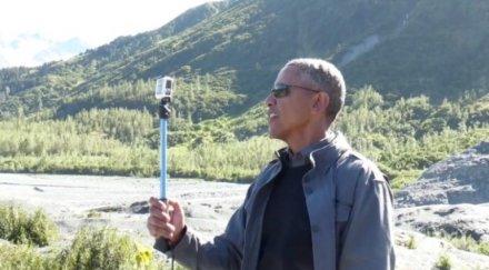 обама хвана селфи стик