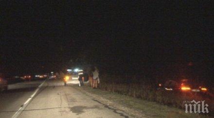 зверска катастрофа тракия ауди фуча 150 километра удари кола изхвърча канавката снимки