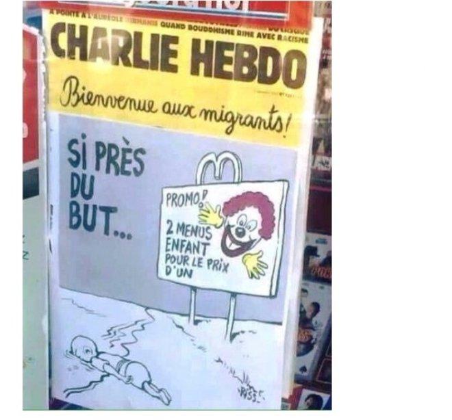 Шарли Ебдо се изгаври с удавеното сирийско момче