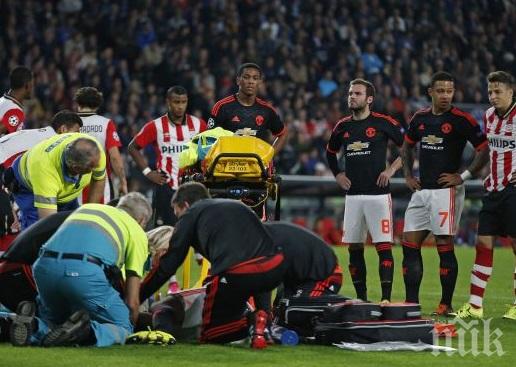 Кракът на талант от Манчестър Юнайтед счупен на две места