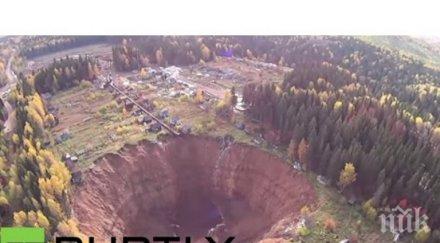 дупка мутант поглъща къщи животни гора видео