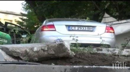 адско зрелище пътя автомобил мина червено прелетя заби заведение пълно хора насред пловдив снимки