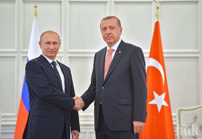  Ердоган ще разговаря с Путин за руската намеса в Сирия
