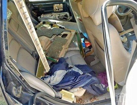 Мечка-разбойничка си присвои автомобил - заключи се в него и го направи на нищо (снимки)