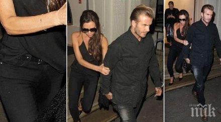 скандалът разгаря вижте пияната нацапана виктория бекъм съпругът дейвид държи падне потресаващи снимки видео