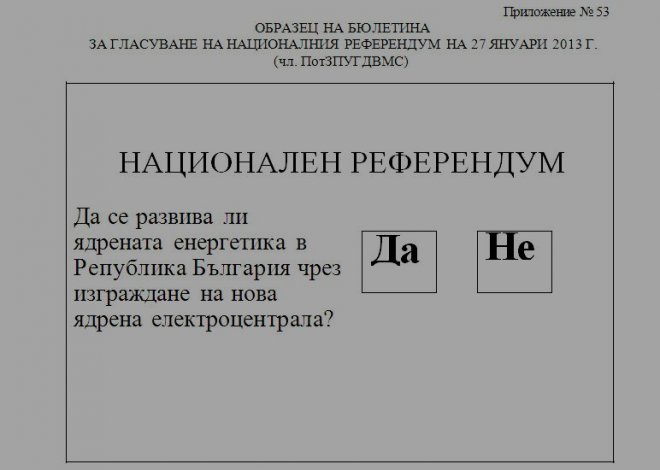 Бюлетината на референдума ще е с тайна защита