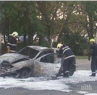 Мистерия! Колата в Бургас пламнала заради цигара - пострадали са 17-годишна и 60-годишният ѝ интимен приятел (снимки)