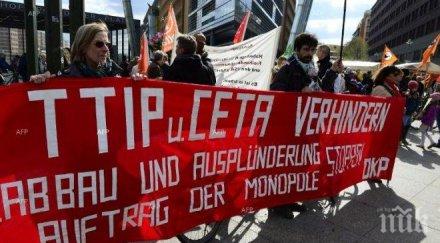синдикалисти подкрепят протеста ттip
