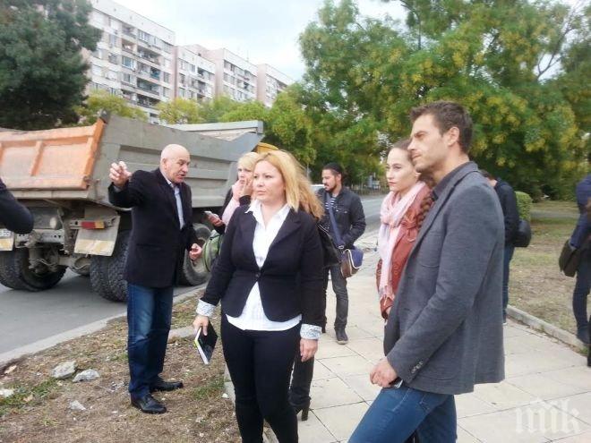 Кандидати за общински съветници от ГЕРБ видяха на място как се работи по новото кръстовище „Трапезица”