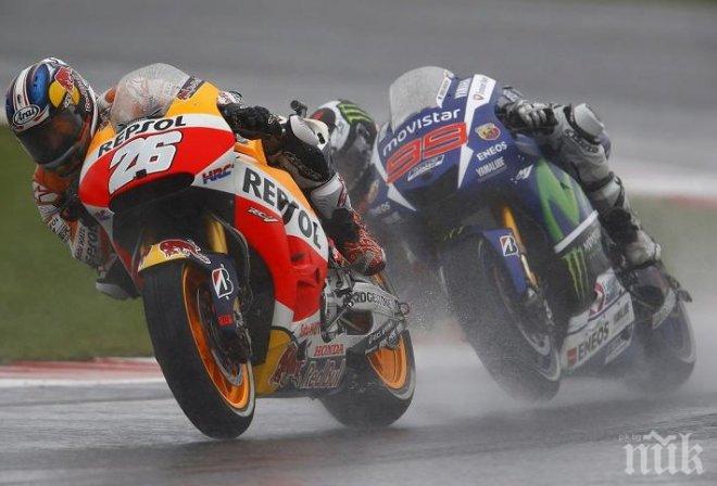 Дани Педроса с 50-а победа, Роси остава лидер в Moto GP 
