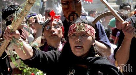 демонстрация индианците племето мапуче сантяго приключила сблъсъци полицията