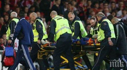 ужасяващ инцидент футболист андора колабира терена