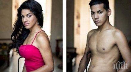 снимките отляво отдясно хората едни същи веднъж мъж веднъж жена