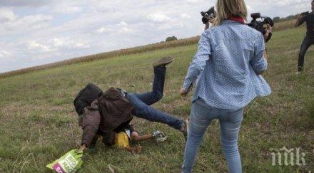 унгарската операторка спъна бежанец съди