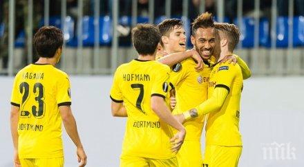 хеттрик обамеянг донесе победа борусия дортмунд азербайджан