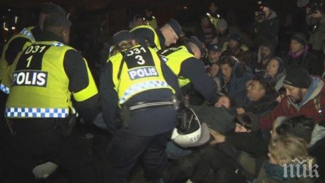 Шведската полицията използва сила, за да разпръсне протест на румънски роми