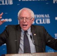 Бърни Сандърс заплашва, че ще сломи Хилари Клинтън