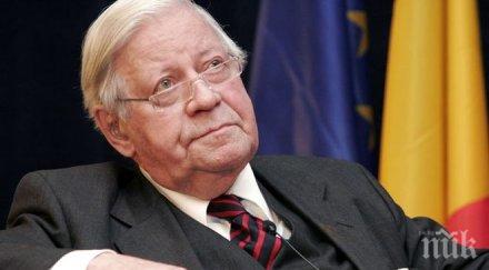 здравето бившия западногермански канцлер хелмут шмит влошило значително