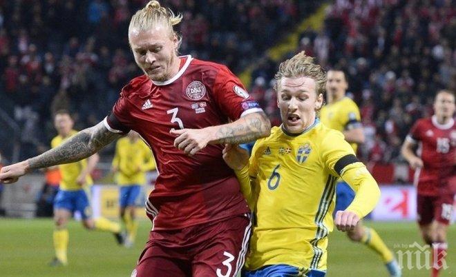 Швеция взе аванс на Дания в баража за Евро 2016