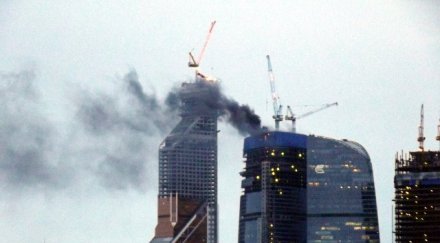 пореден небостъргач горя московското сити