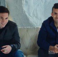 Меси и Агуеро играха футбол срещу елените на Дядо Коледа (видео)