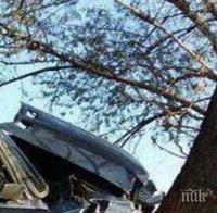 Нелепо! Пиян се заби в дърво до гробищата в Пловдивско (снимки)