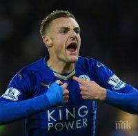 И Манчестър Юнайтед не спря Варди по пътя към рекорда, Лестър не отстъпва