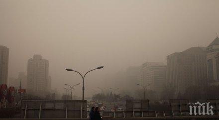 оранжева тревога замърсяване пекин