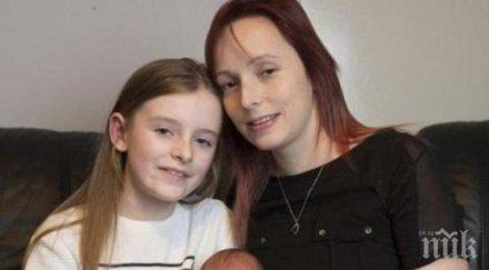 годишно момиченце акушира майка после отиде училище