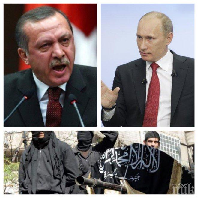 ЕКСКЛУЗИВНО! Ердоган върна удара на Русия! Обвини ги в нефтена търговия с Ислямска държава