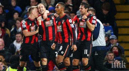 челси три точки зоната изпадащите новакът борнемут ликува стамфорд бридж