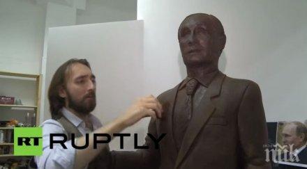 шоколадова скулптура путин кандидатства гинес видео