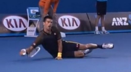 джокович мачка паднал земята видео