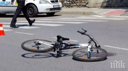 камион блъсна велосипедист шумен