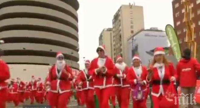 Маратон на Дядо Коледовци по улиците на Мадрид (видео)