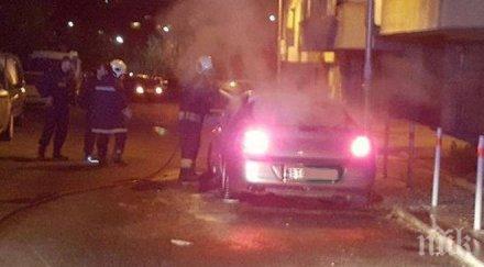 пожар бургас скъпарско возило изгоря основи снимки