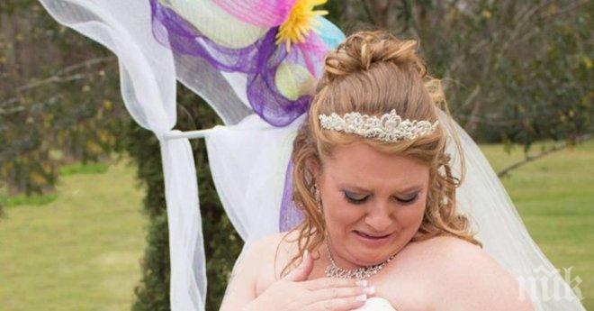 Когато тя вижда какво има на сватбената си рокля, знае че мъртвата ѝ дъщеря ѝ изпраща поздравления. Трогателно!