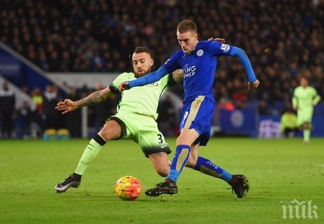 Голяма битка, но без победител между Лестър и Манчестър Сити