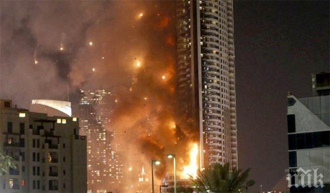 Ексклузивно! Вижте какво остана от запаления хотел в Дубай (видео)