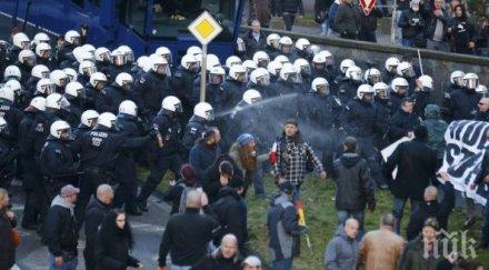 напрежението кьолн ескалира достигна сблъсъци полиция протестиращи