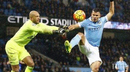 манчестър сити равен евертън сток сити излезе седми