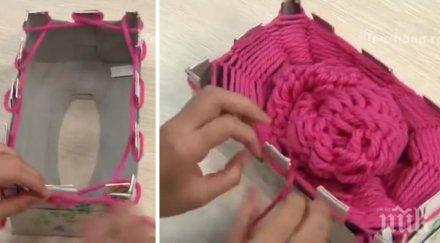 дърпа преждата дупката завършен шал някаква магия