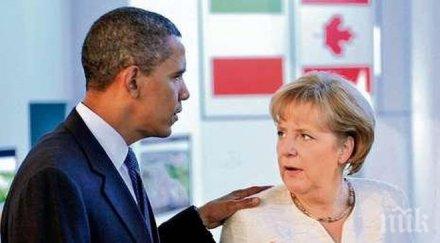 обама обеща меркел помощ справянето бежанската криза