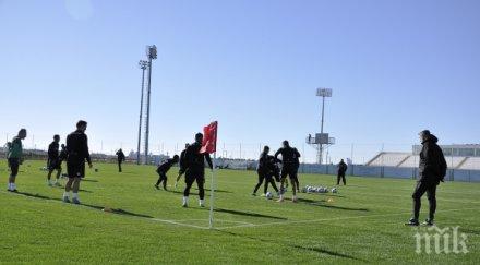 лудогорец първа тренировка новата база белек