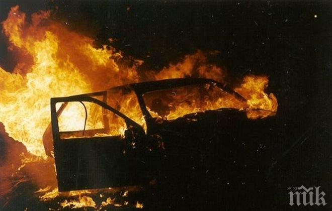 Такси изгоря в Русе